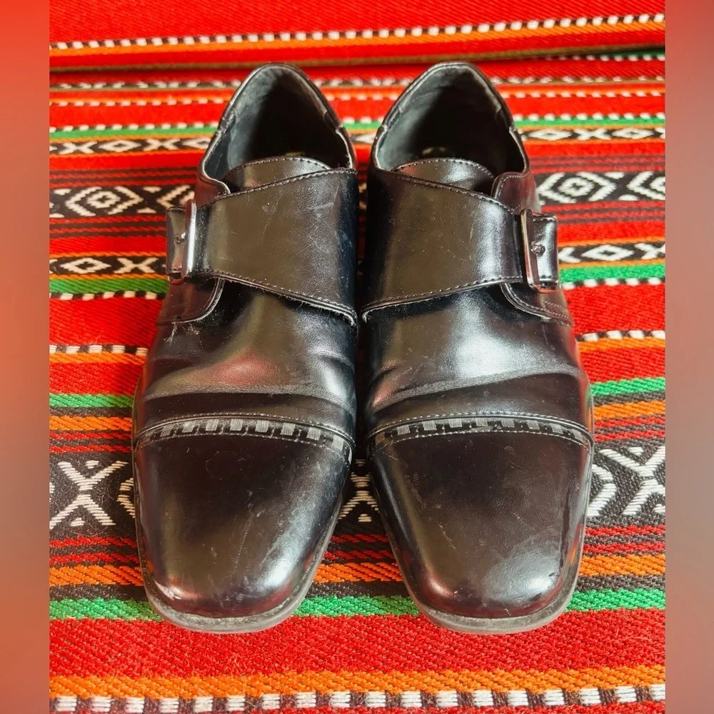 Stacey Adams KIDS DESMOND  Cap Toe Monk Strap Size 2.5